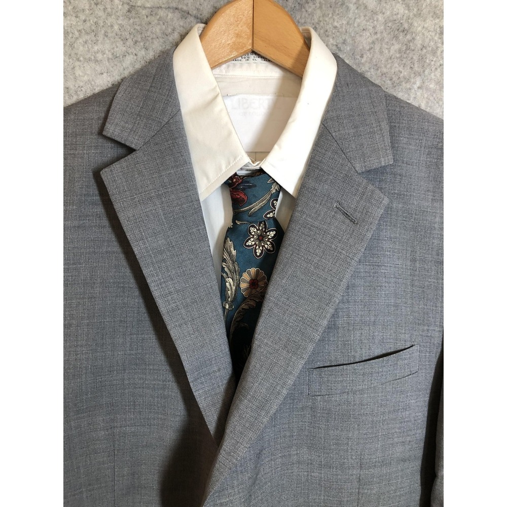 Pronto Uomo Platinum Blazer Mens 46 Regular Wool Blend Two Button Suit Jacket